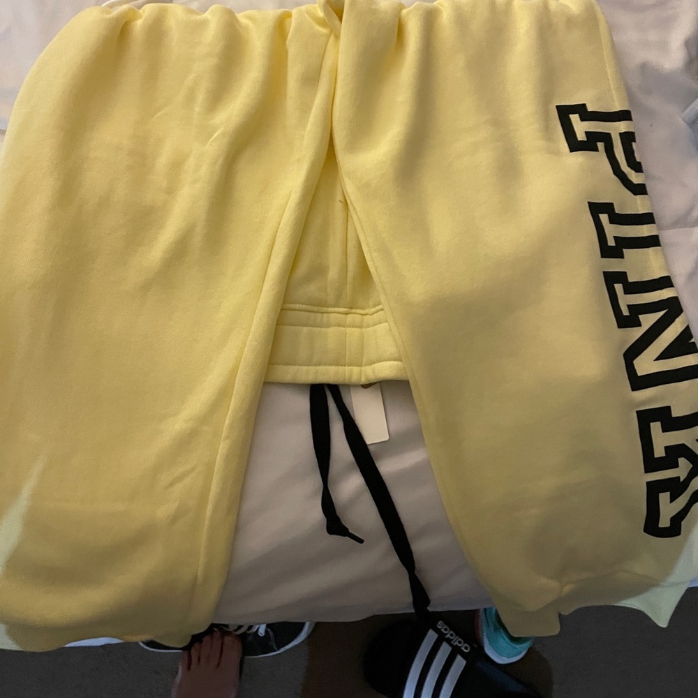 PINK yellow joggers size XL